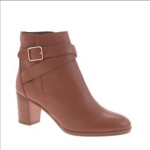 J Crew Aiden Ankle Boots in Warm Brown